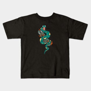 snake tattoo skateboard Kids T-Shirt